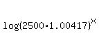 log%28%282500%2A1.00417%29%5Ex%29%29+=+log%28%283500%29%29