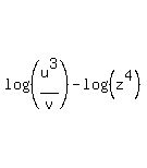 log%28%28u%5E3%2Fv%29+-+log%28%28z%5E4%29%29%29