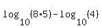 log%2810%2C%288%2A5%29%29-log%2810%2C%284%29%29