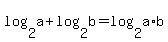log%282%2Ca%29+%2B+log%282%2Cb%29+=+log%282%2Ca%2Ab%29