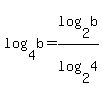 log%284%2Cb%29+=+log%282%2Cb%29%2Flog%282%2C4%29