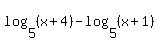 log%285%2C%28x+%2B+4%29%29+-+log%285%2C%28x+%2B+1%29%29+