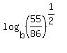 log%28b%2C%2855%2F86%29%5E%281%2F2%29%29