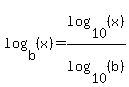 log%28b%2C%28x%29%29=log%2810%2C%28x%29%29%2Flog%2810%2C%28b%29%29