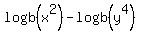 logb%28x%5E2%29-logb%28y%5E4%29