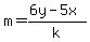m=%286y-5x%29%2Fk