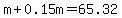 m+%2B+0.15m+=+65.32
