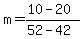 m+=+%2810-20%29%2F%2852-42%29