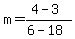 m+=+%284+-+3%29+%2F+%286+-+18%29