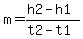 m+=+%28h2-h1%29%2F%28t2-t1%29