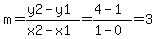 m+=+%28y2-y1%29%2F%28x2-x1%29+=%284-1%29%2F%281-0%29+=+3