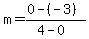 m+=+%280+-+%28-3%29%29%2F%284+-+0%29