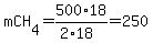 mCH%5B4%5D+=+500%2A18%2F%282%2A18%29+=+250
