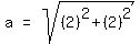matrix%281%2C3%2Ca%2C%27=%27%2Csqrt%28%282%29%5E2%2B%282%29%5E2%29%29