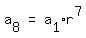 matrix(1,3,a[8], '=', a[1]r^7)