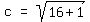 matrix%281%2C3%2Cc%2C%27=%27%2Csqrt%2816%2B1%29%29