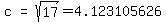 matrix%281%2C3%2Cc%2C%27=%27%2Csqrt%2817%29=4.123105626%29