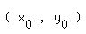 matrix(1,5, '(', x[0],  ',', y[0],  ')')