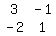 matrix%282%2C2%2C+3%2C-1%2C+-2%2C1%29