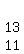 matrix%283%2C1%2C%27%27%2C13%2C11%29