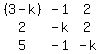 matrix%283%2C3%2C%283-k%29%2C-1%2C2%2C2%2C-k%2C2%2C5%2C-1%2C-k%29