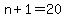 n%2B1+=+20