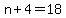 n%2B4=18