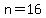 n=16