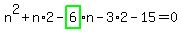 n%5E2%2Bn%2A2-highlight_green%28+6+%29%2An-3%2A2-15=0