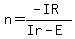 n+=+%28-IR%29%2F%28Ir+-+E%29