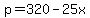 p=320-25x