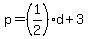 p = (1/2)*d + 3
