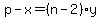p+-+x+=+%28n+-+2%29y