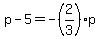p-5+=+-%282%2F3%29p