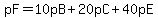 pF=10pB%2B20pC%2B40pE
