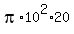 pi*10^2*20