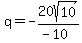 q=-20sqrt(10)/(-10)