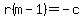 r%28m-1%29+=+-c