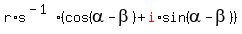 r%2As%5E%28-1%29%2A%28cos%28alpha-beta%29%2Bred%28i%29%2Asin%28alpha-beta%29%29