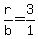 r/b = 3/1