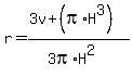 r=%283v%2B%28pi%2AH%5E3%29%29%2F%283pi%2AH%5E2%29%29