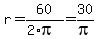 r=60%2F%282%2Api%29=30%2Fpi