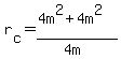 r[c]=(4m^2 + 4m^2)/(4m)