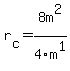 r[c]= 8m^2 /4m^1