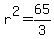 r^2=65/3