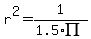 r^2 = 1/(1.5*PI)