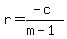 r+=+%28-c%29%2F%28m-1%29