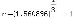 r+=+%281.560896%29%5E%281%2F3%29+-1