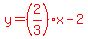red%28y=%282%2F3%29x-2%29