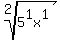 root(2,5^1x^1)